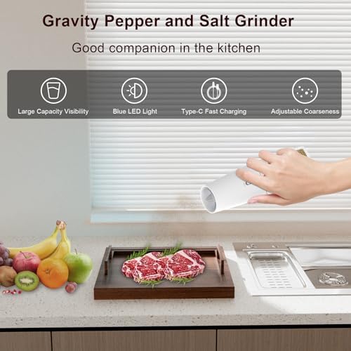 Fast-Charging Electric Salt Pepper Grinder Set