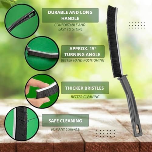 3Pcs Crevice Cleaning Brush Set Long Handle for Hard to Reach Areas