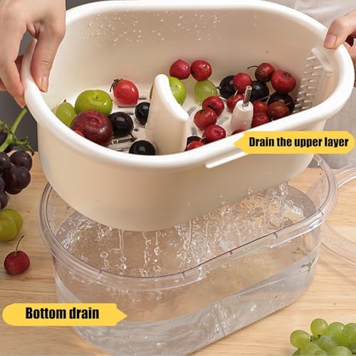 Effortless Fruit Cleaner Quick Fruit Washer Manual Fruit Spinner