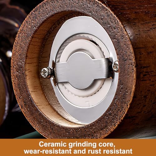 Versatile 8-Inch Wooden Salt and Pepper Mill Set