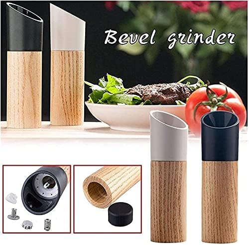 Premium Wooden Salt and Pepper Grinder Set with Adjustable Ceramic Mechanism