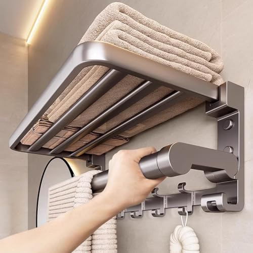 Foldable Towel Shelf for Bathroom Storage