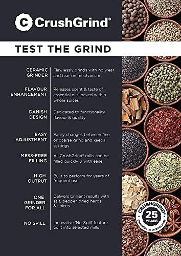 CrushGrind Mini Salt Pepper Grinder Set with Holder Perfect for Travel