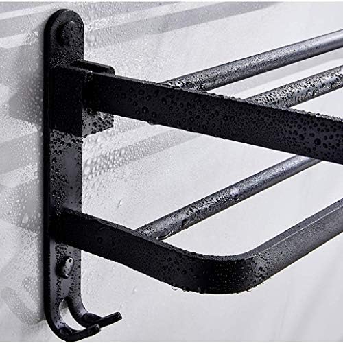 Foldable Bathroom Towel Rail Black Space Aluminum Towel Rack