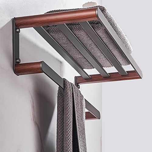 Sturdy Gray Bathroom Towel Holder Wall-Mounted Towel Rack for Bathroom Use