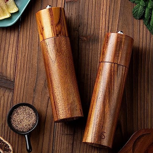 SKIHOT Wooden Salt and Pepper Grinder Set 2PC