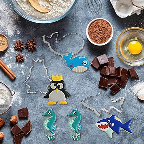Sturdy Animal Cookie Cutter Set - Ocean Animal Baking Tools for DIY